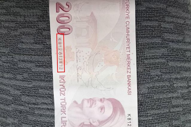 200 TL’lik banknotun seri numarası olay oldu: 100.000 TL ver