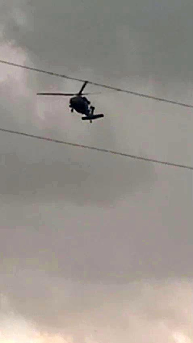 Karayazı'da Helikopter Yağmurdan Etkilendi