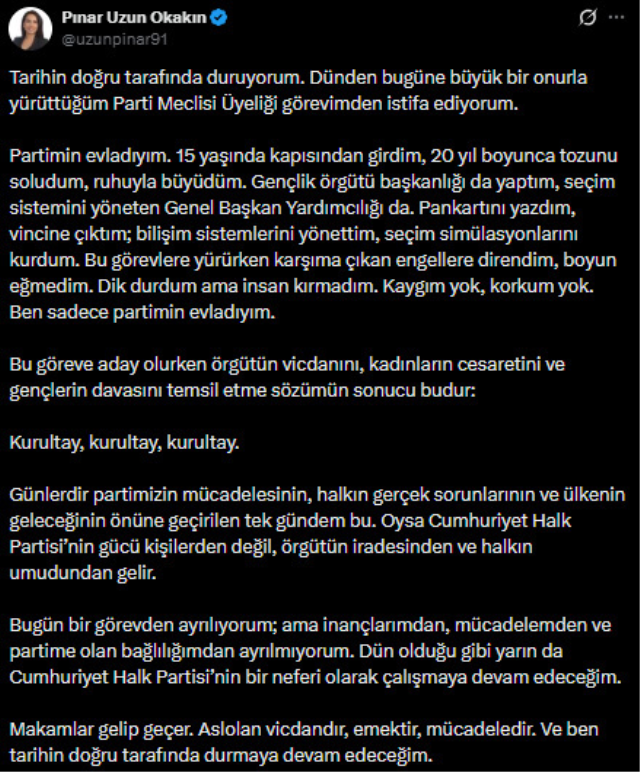 CHP Parti Meclisi'nden istifa eden 28 üyenin ismi belli oldu