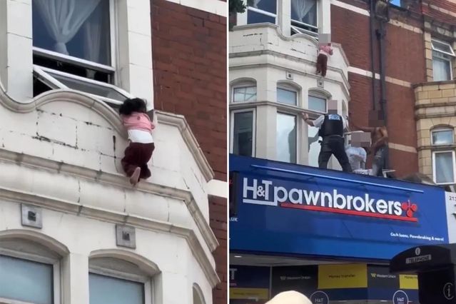 Londra’da mucize kurtuluş, kendini boşluğa bırakan küçük kızı son anda yakaladılar