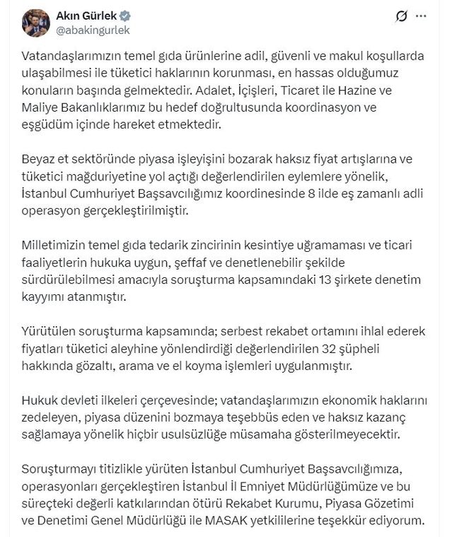 Beyaz Et Sektöründe Operasyon: 32 Gözaltı