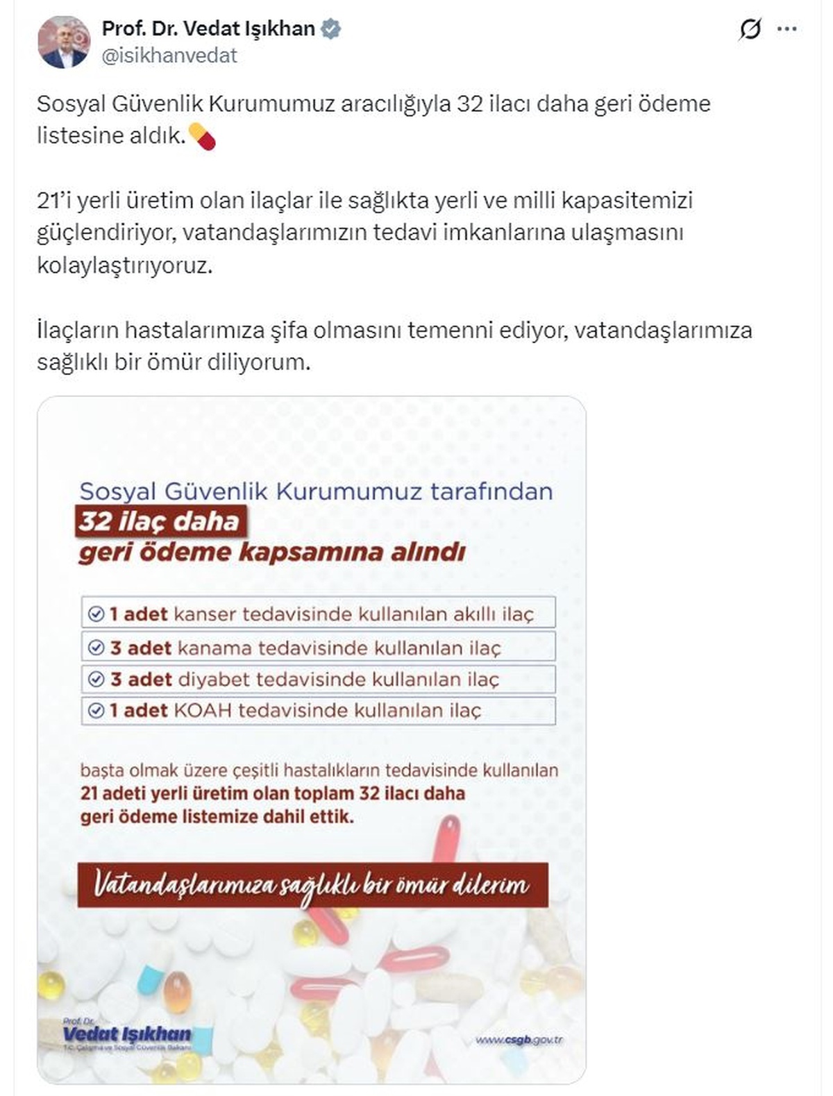 32 Yeni İlaç Geri Ödeme Listesinde