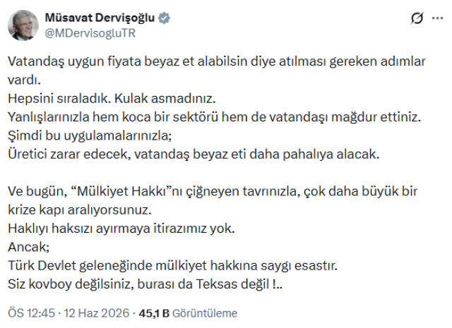 Dervişoğlu'ndan 13 şirkete kayyum atanmasına tepki: Siz kovboy değilsiniz, burası da Teksas değil