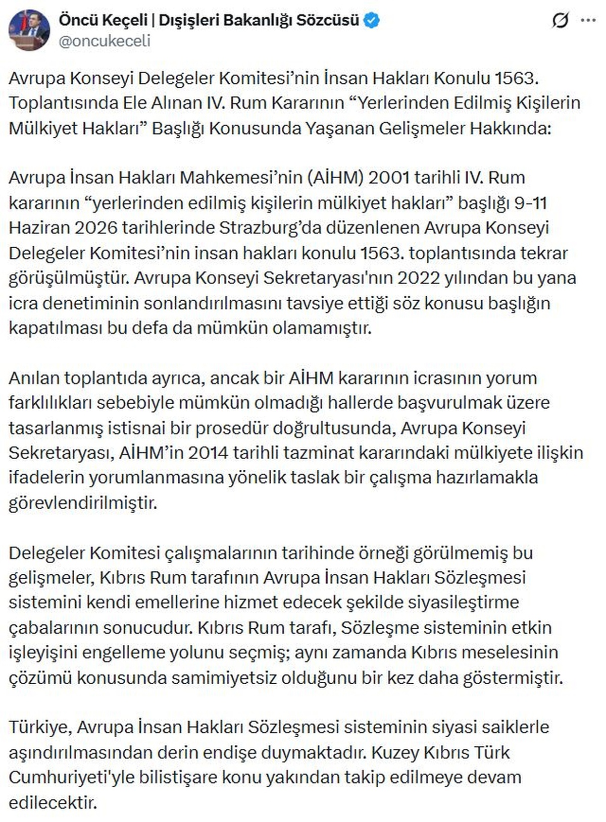 Türkiye\'den AİHM Uyarısı