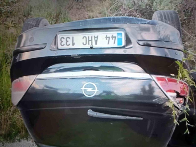 Doğanşehir'de Takla Atan Otomobilde Sürücü Yaralandı