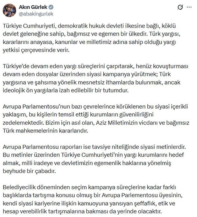 Bakan Gürlek: Yargıya Hedef Alan Raporlar Beyhude