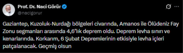 Naci Görür'den Gaziantep depremi sonrası endişelendiren uyarı: Korkarım parçalanacak
