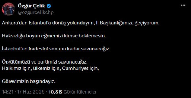 Görevden alınıp disipline sevk edilen Özgür Çelik'ten ilk açıklama