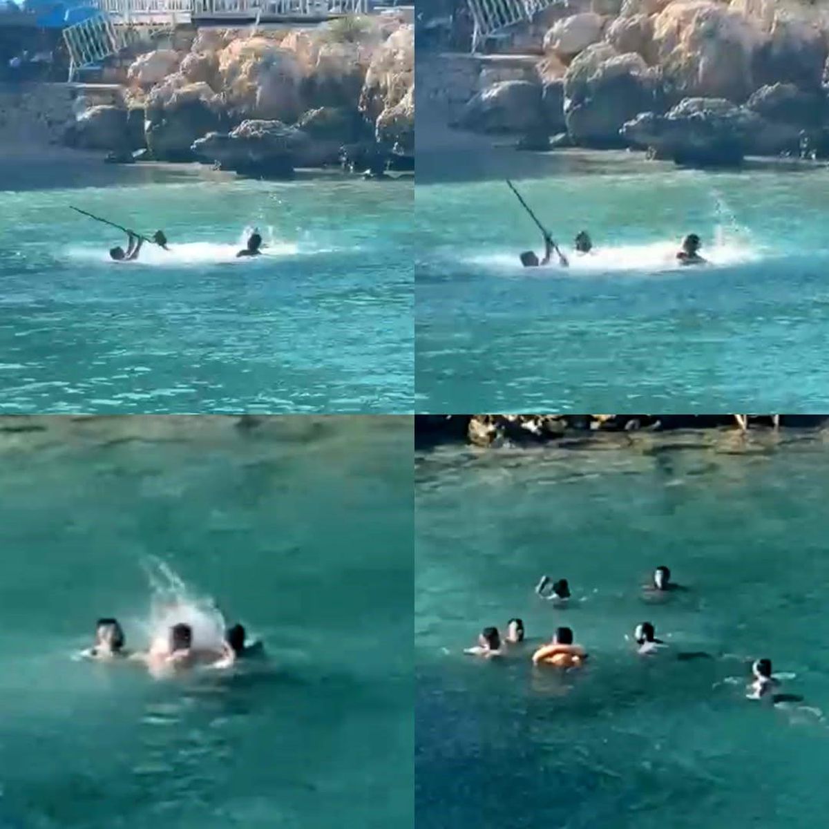 Mersin\'de Denizde Kavga: 4 Kişi Sopalarla Savaştı