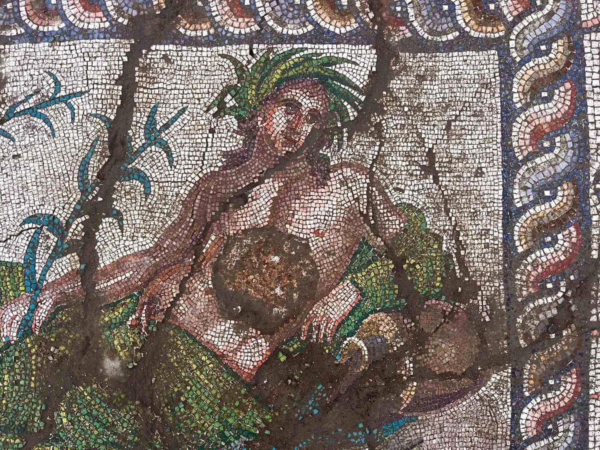 Aspendos\'ta Nadir Mozaiğe Ulaşıldı
