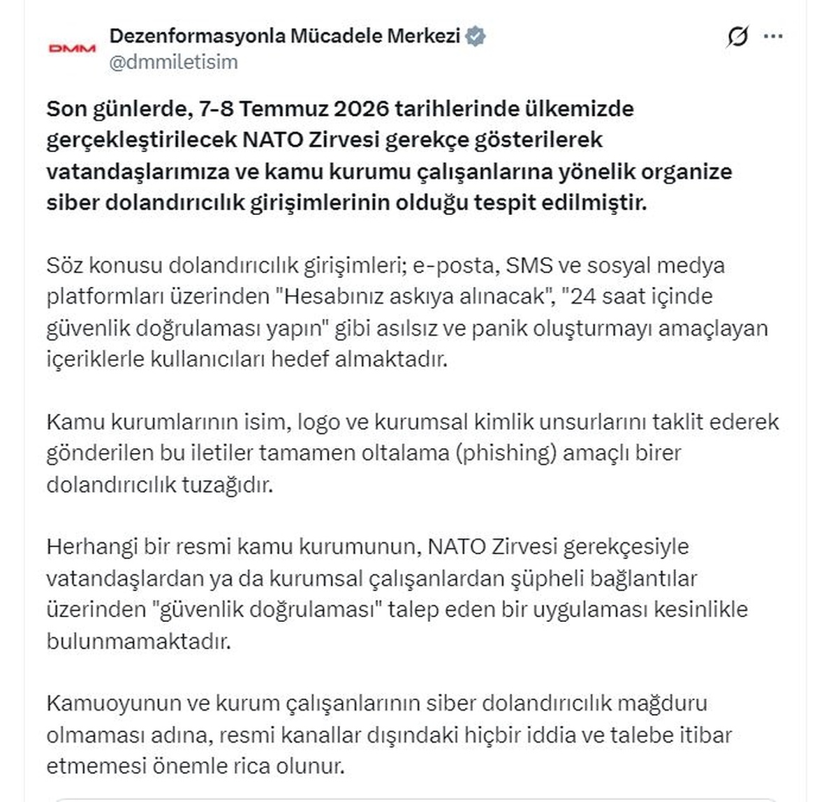 NATO Zirvesi\'nde Siber Dolandırıcılık Uyarısı