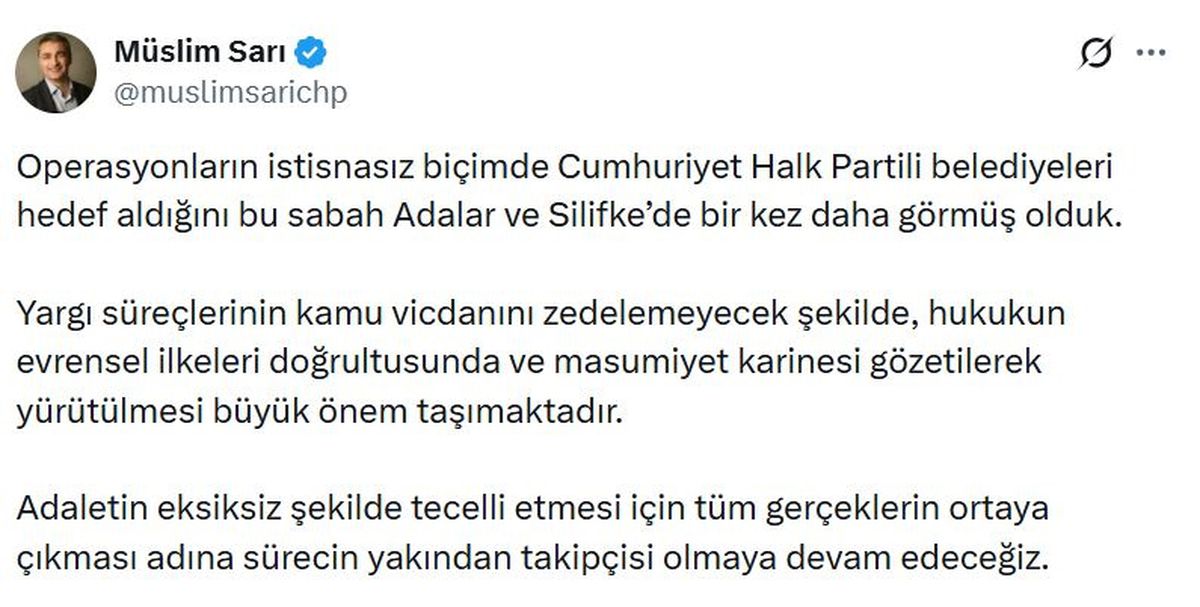 CHP\'den Adalar ve Silifke Operasyonlarına Tepki