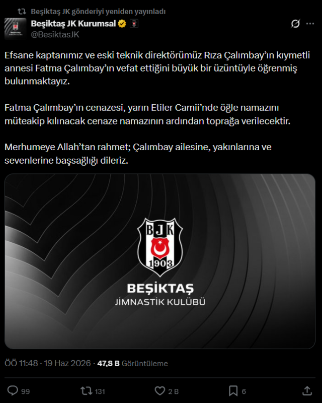 Rıza Çalımbay'ın annesi vefat etti