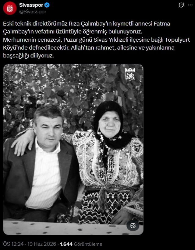 Rıza Çalımbay'ın annesi vefat etti