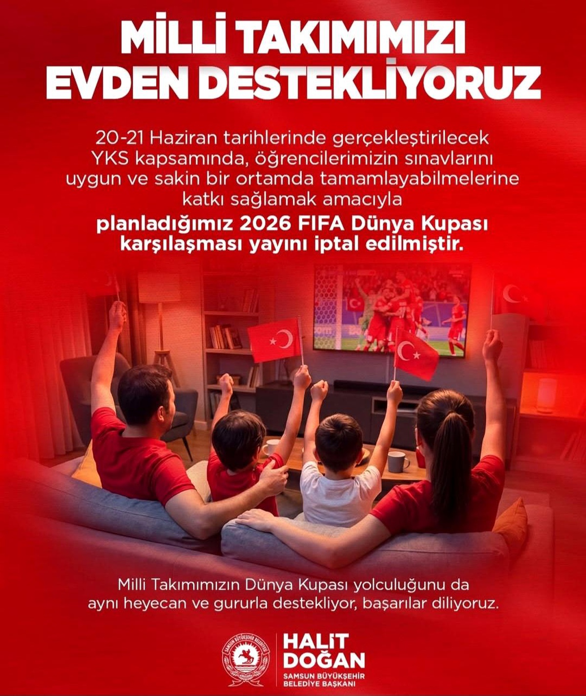 Samsun\'da milli maç gösterimine YKS arası