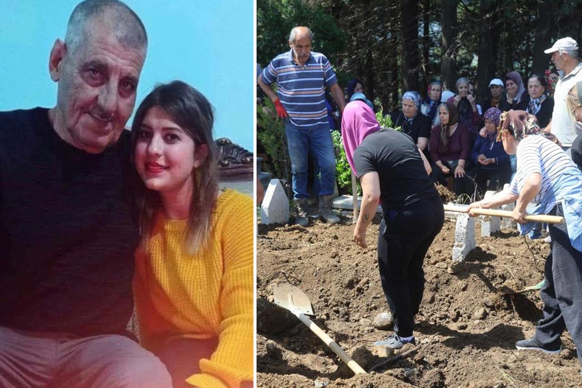 Nişanlı dehşetinde öldürülen baba ve kız yan yana defnedildi