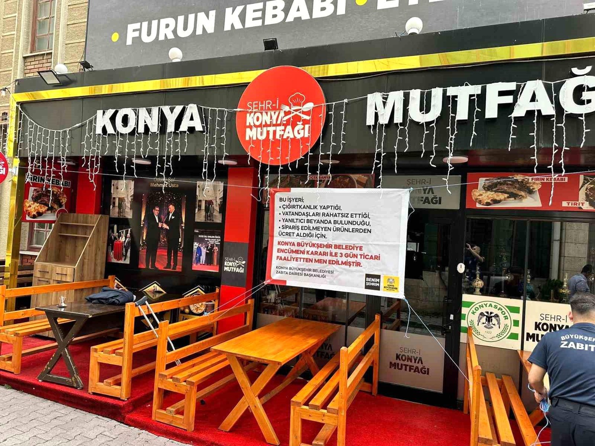 Konya Büyükşehir Zabıtası\'ndan tüketiciyi aldatan işletmeye 3 gün faaliyetten men cezası