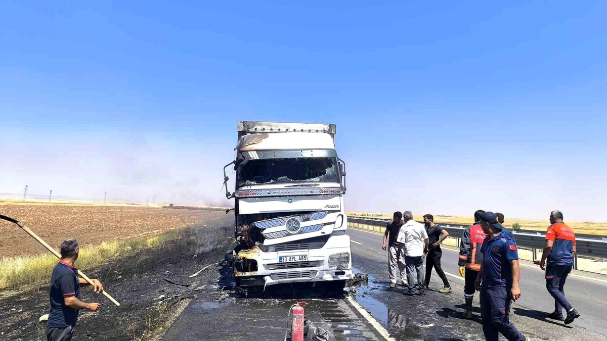 Nusaybin\'de Tırda Yangın Çıktı