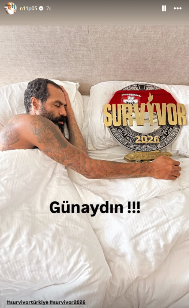Survivor şampiyonu olan Nobre kupasıyla uyudu