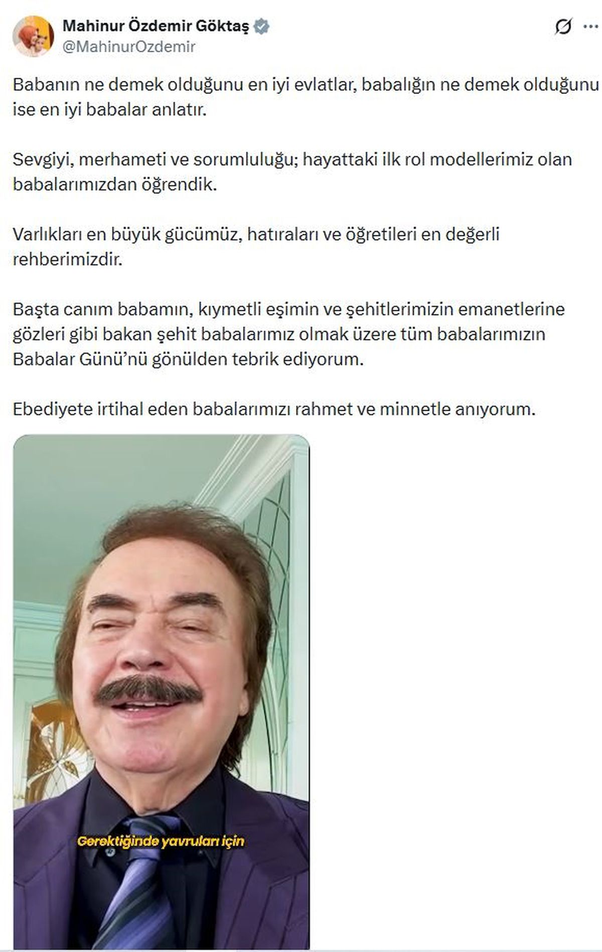 Bakan Göktaş\'tan Babalar Günü Mesajı