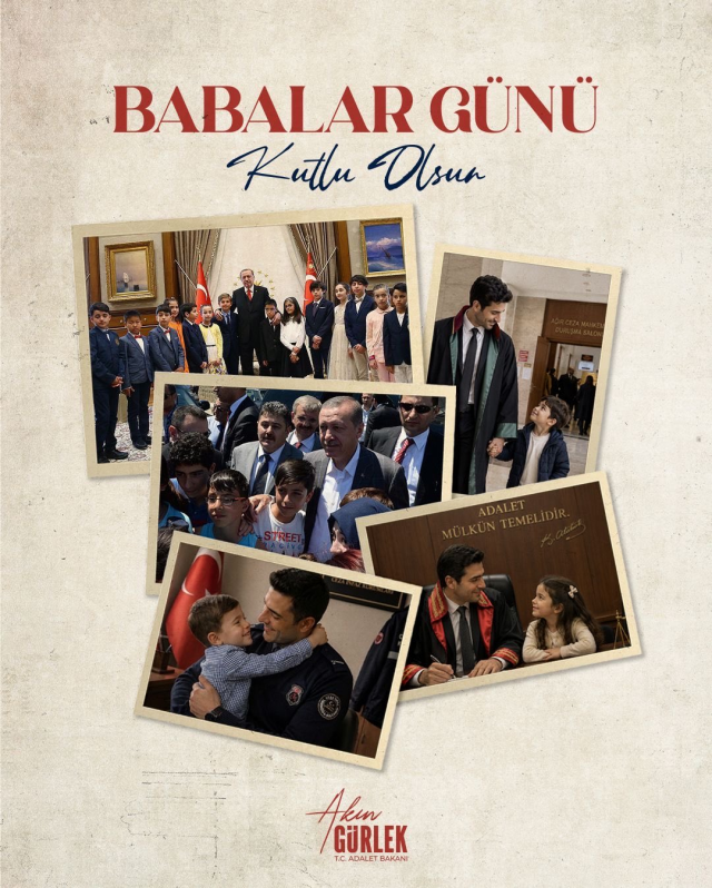 Bakan Gürlek'ten Babalar Günü mesajı: Cumhurbaşkanı Erdoğan'ı da tebrik etti