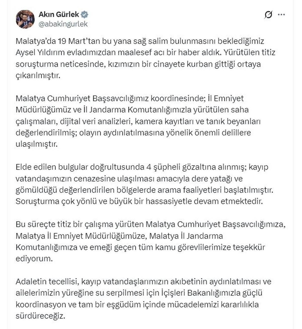 Malatya\'da Kayıp Aysel Yıldırım Cinayete Kurban Gitti