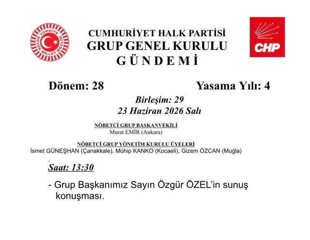 Özgür Özel grup toplantısı için kararını verdi
