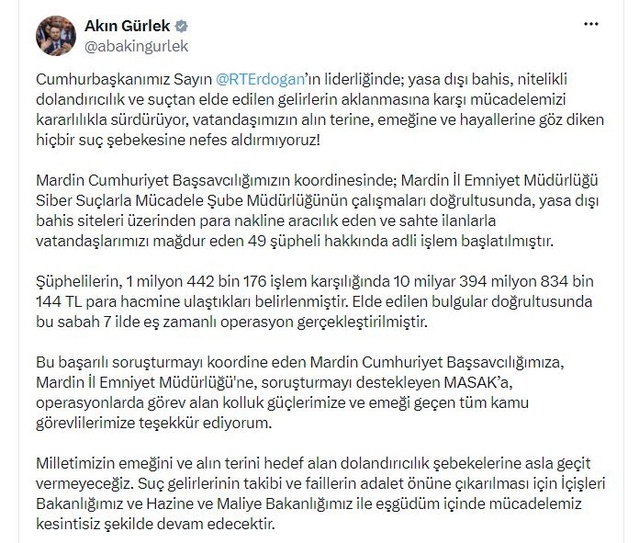49 şüpheliye yasa dışı bahis operasyonu