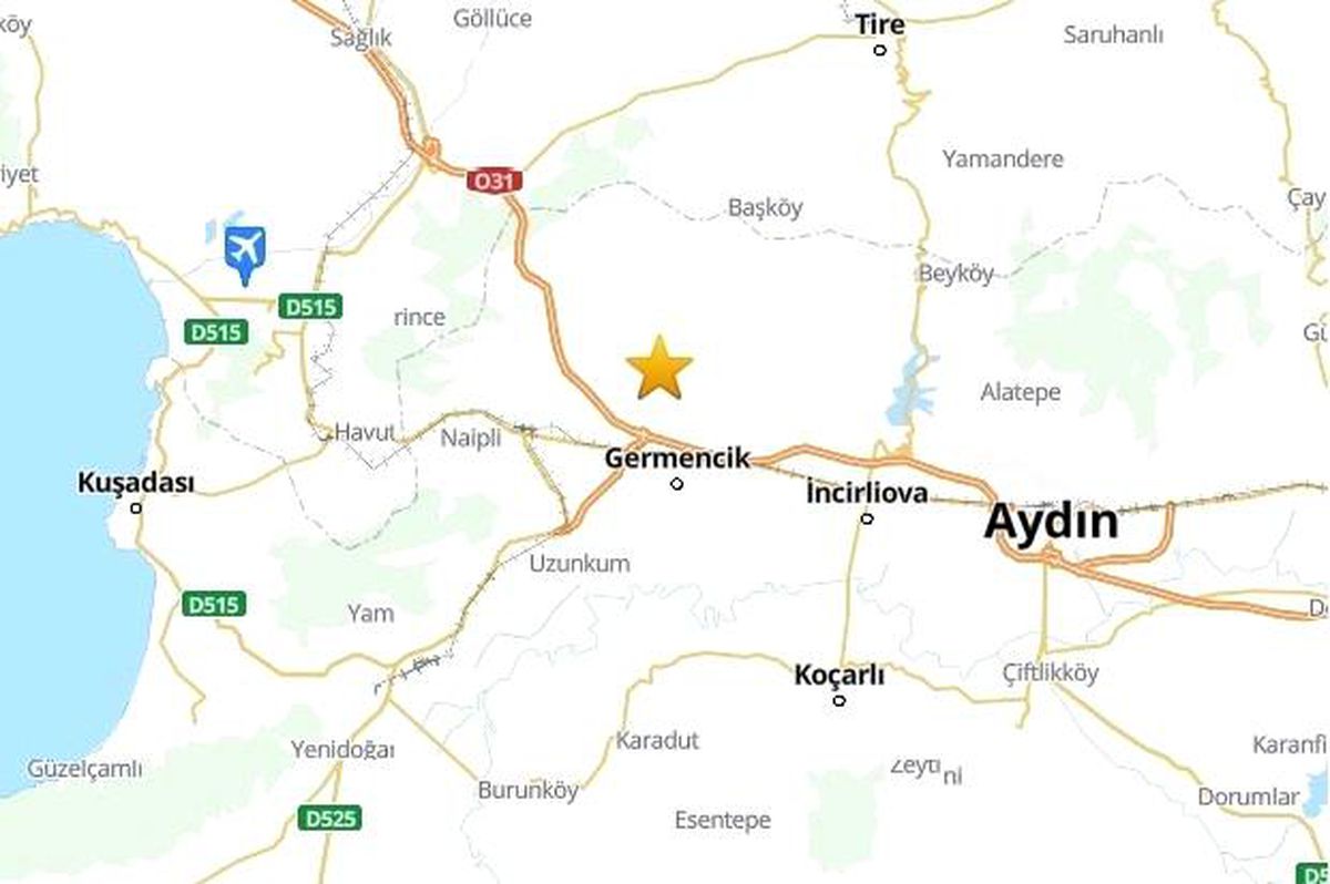 Aydın\'da 3.9 Büyüklüğünde Deprem
