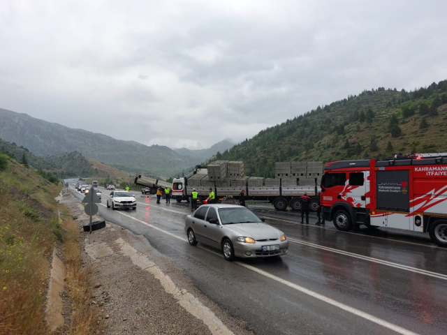 Kahramanmaraş-Göksun yolunda iki tır çarpıştı: 1 yaralı
