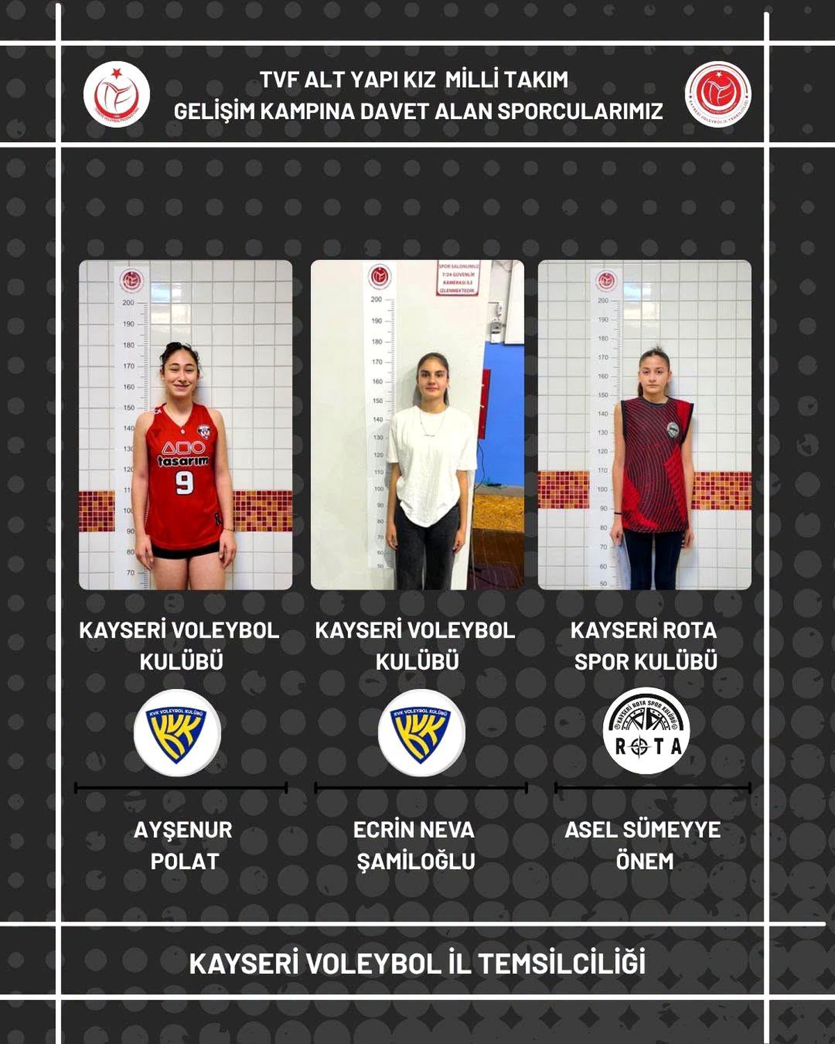 Kayseri'den Üç Sporcu Milli Takım Kampında