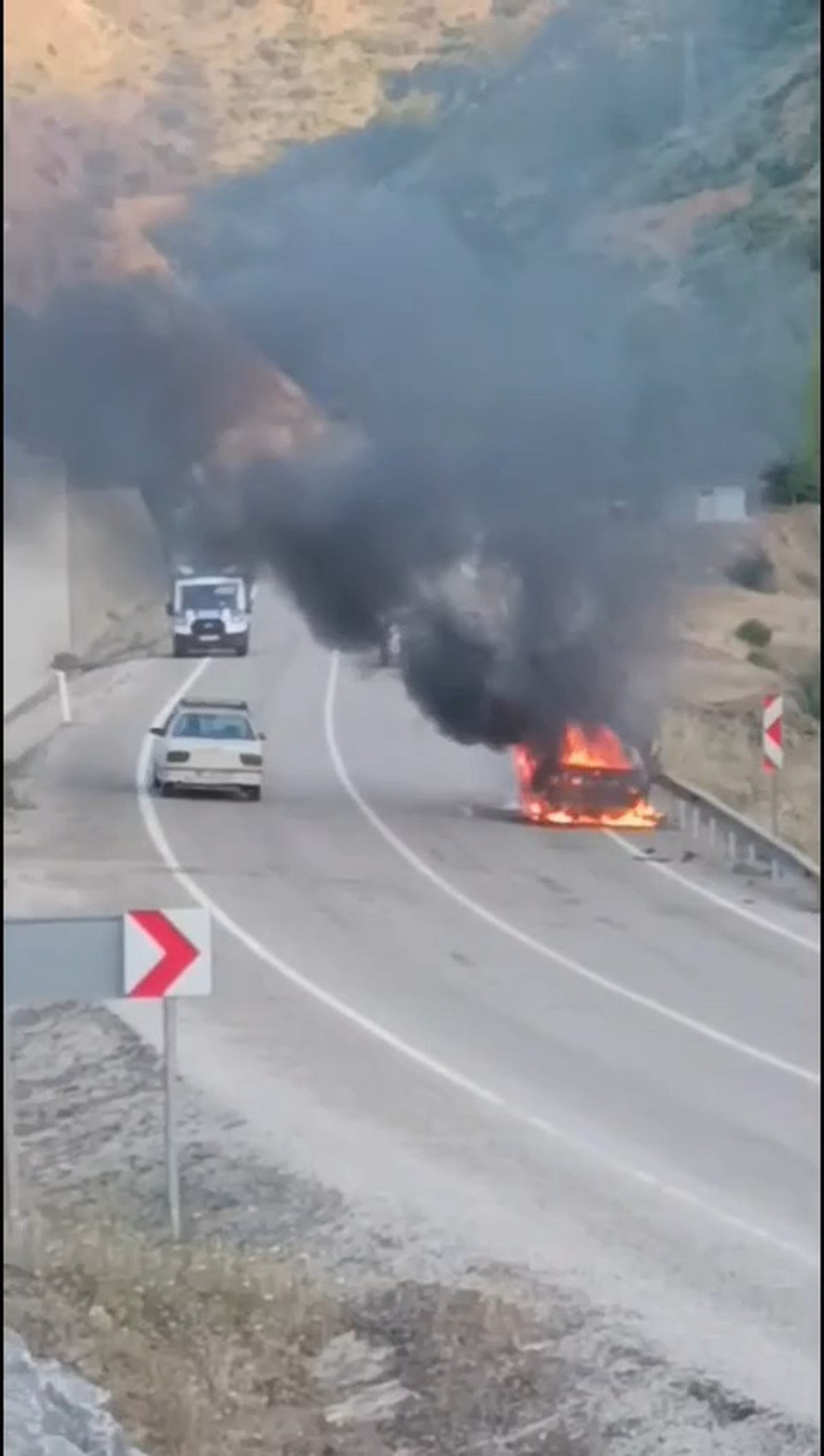 Kozan\'da Seyir Halindeki Otomobil Yandı