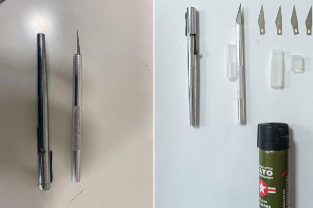 Adliyeye kalem silahla girmeye çalıştı! Çantasından neşter ve biber gazı çıktı