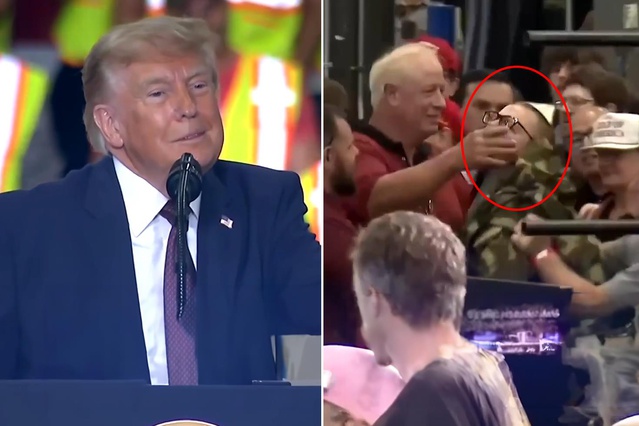 Trump’a “Pedofil” şoku! Destekçilerinin önünde protesto edildi