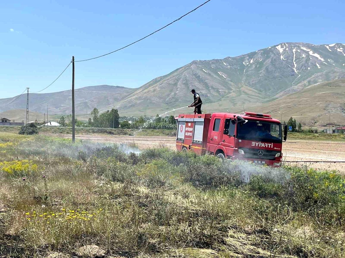 Gevaş\'ta Anız Yangını Kontrol Altına Alındı