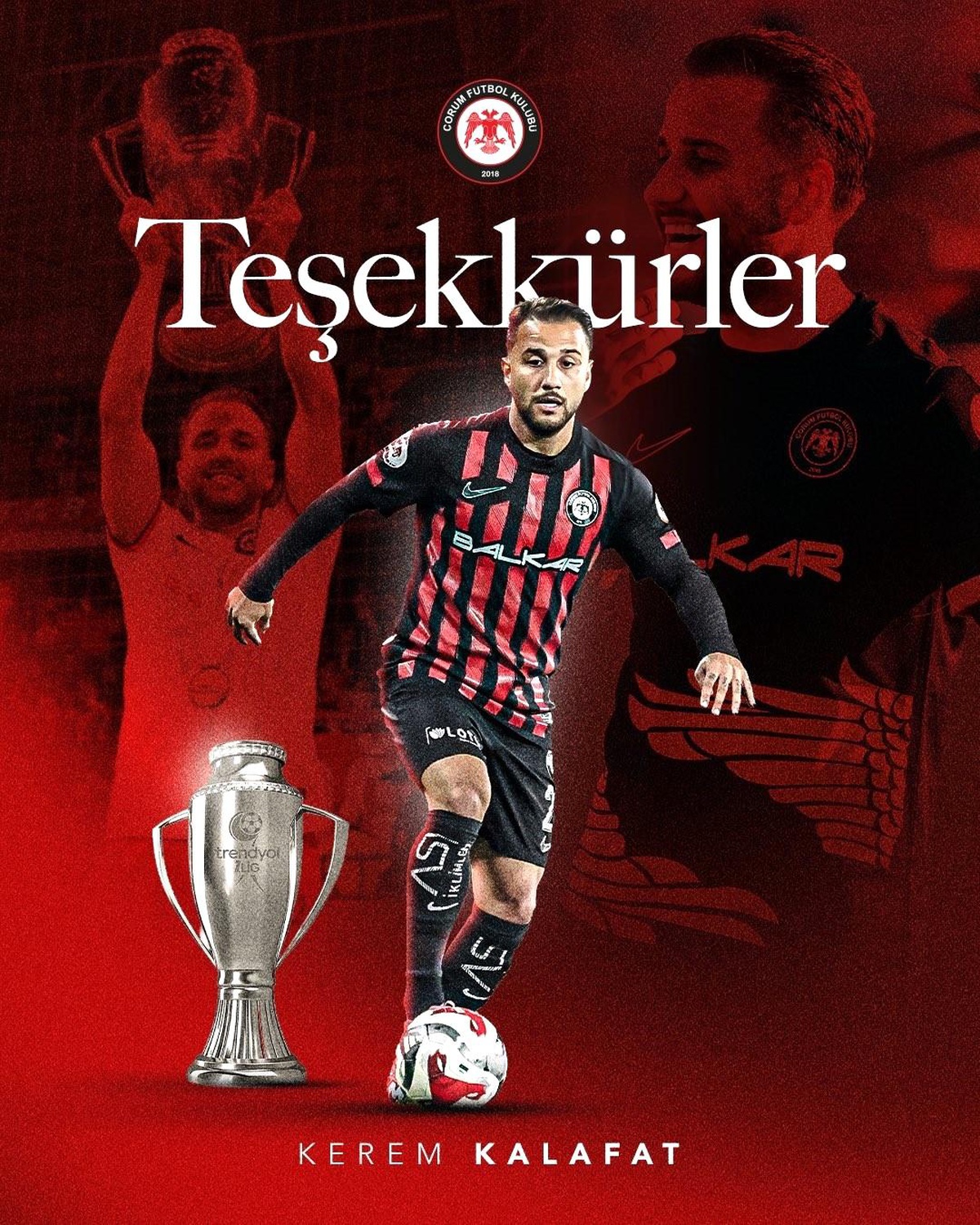 Çorum FK, Kerem Kalafat\'a veda etti