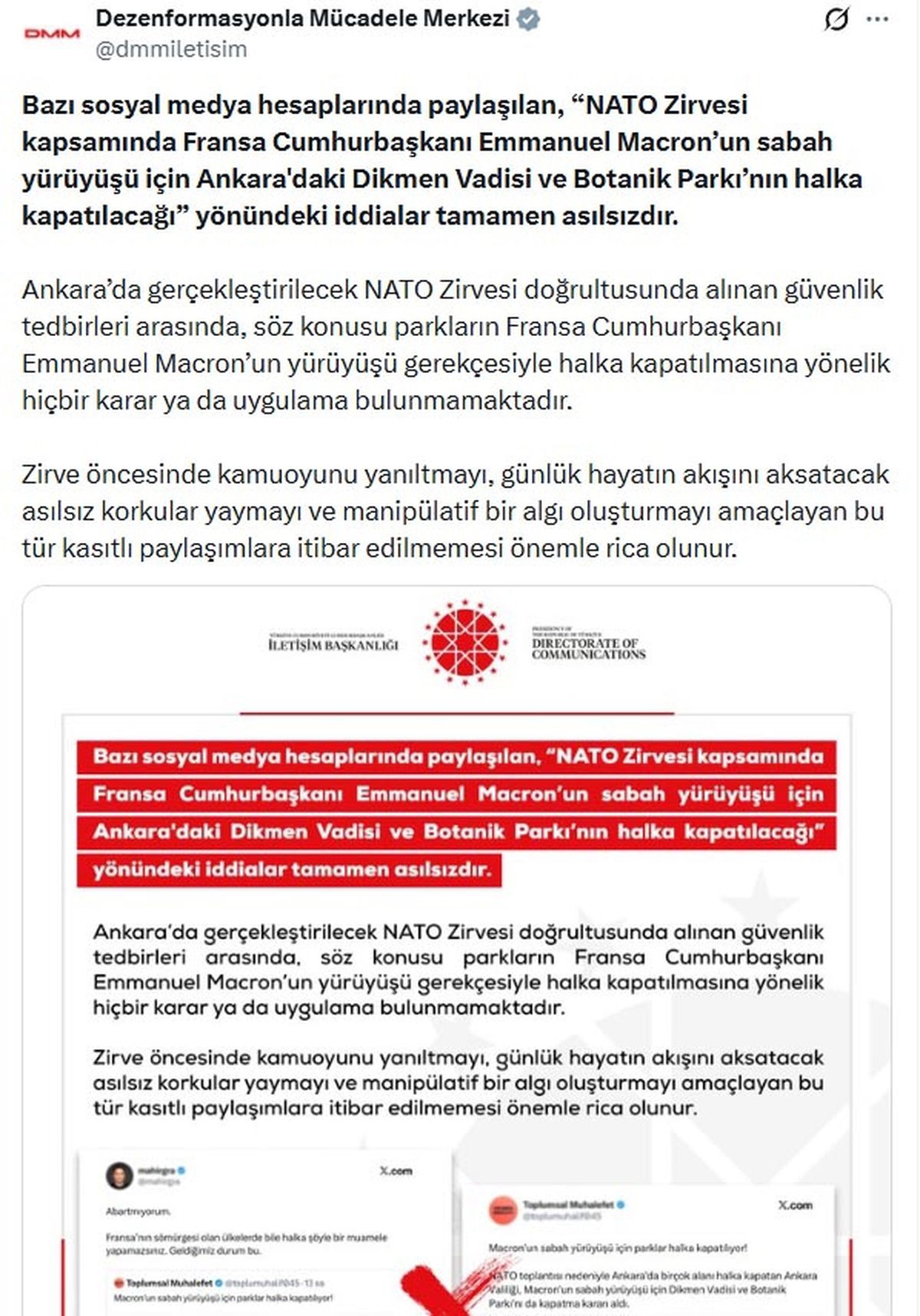 Macron\'un Yürüyüşü İçin Parklar Kapatılmayacak