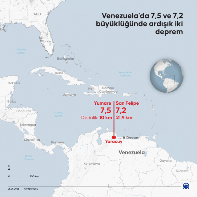 Venezuela'nın yaşadığı yıkım denizin ortasından bile göründü
