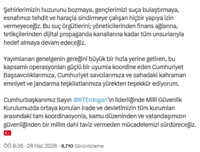 34 ilde suç örgütlerine operasyon! 841 şüpheli yakalandı