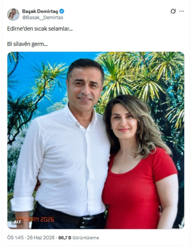 Başak Demirtaş, Selahattin Demirtaş'ın yeni fotoğrafını paylaştı
