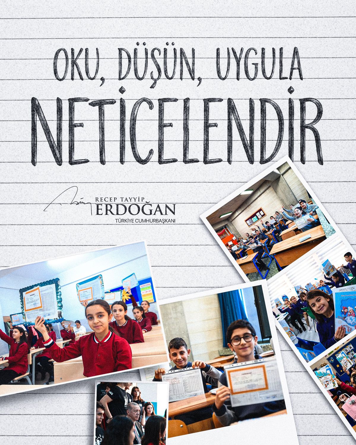 Erdoğan\'dan karne alan öğrencilere tebrik