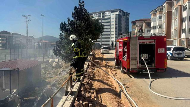Bilecik’te Stadyum İnşaatında Yangın