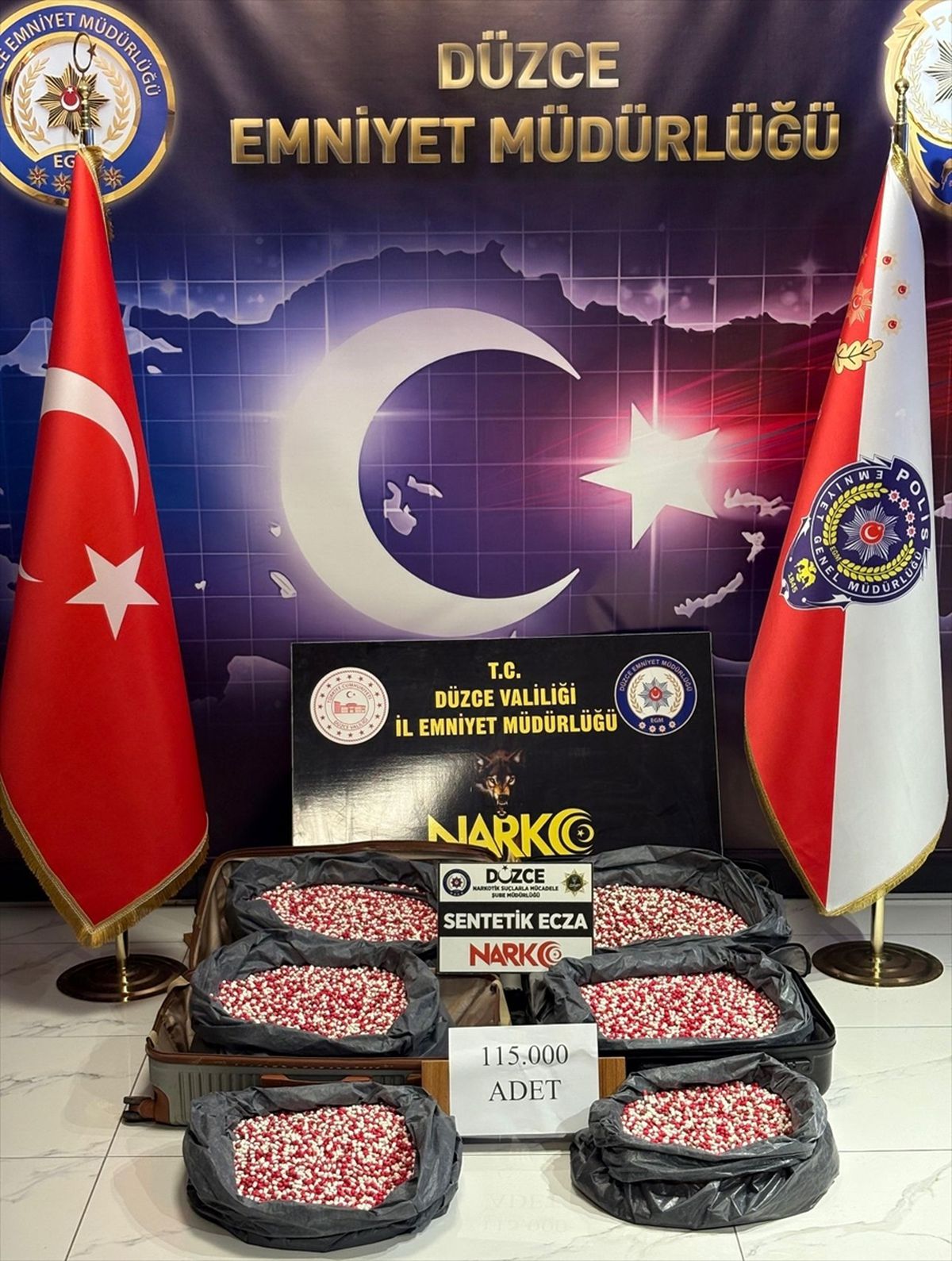 Düzce\'de 115 bin uyuşturucu hap ele geçirildi