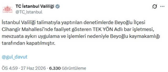 İstanbul'da eşcinseller için parti düzenleyeceğini açıklayan bar kapatıldı