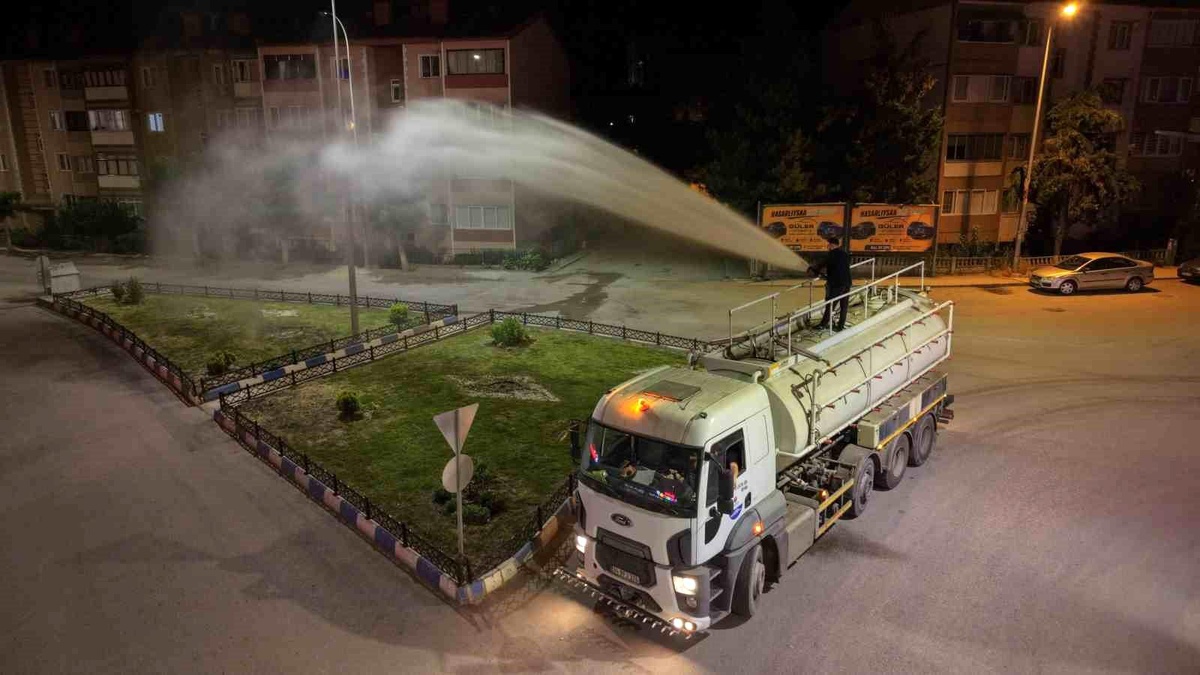 Karabük Belediyesi içme suyu kullanmadan yeşil alanları suluyor