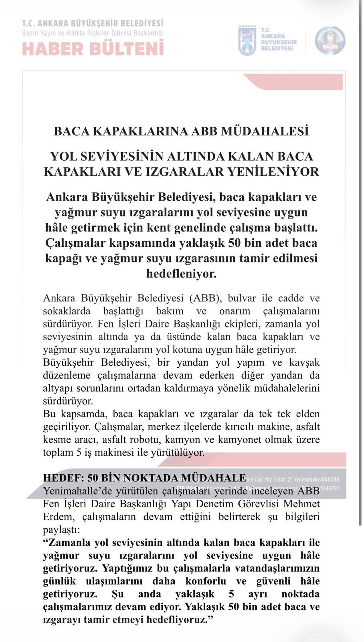 Ankara\'da Mazgal Çalışmaları Yalanlandı