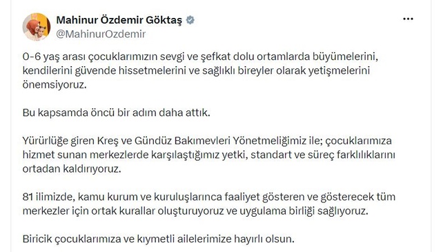 Yeni Kreş Yönetmeliği Yürürlükte