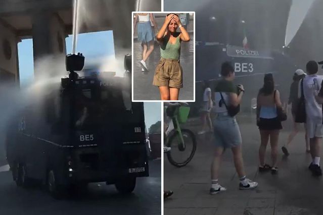 Berlin’de polis TOMA’larla halkı serinletti
