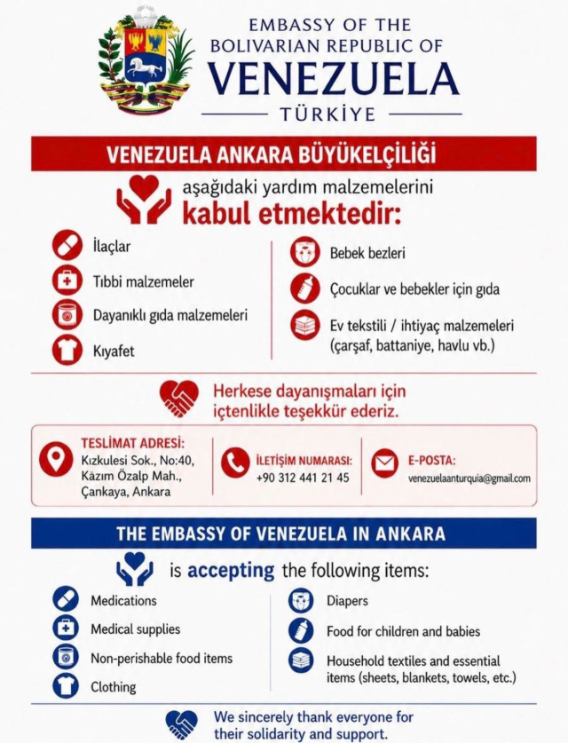 Fatma Şahin bir aylık maaşını Venezuela için başlatılan kampanyaya bağışladı