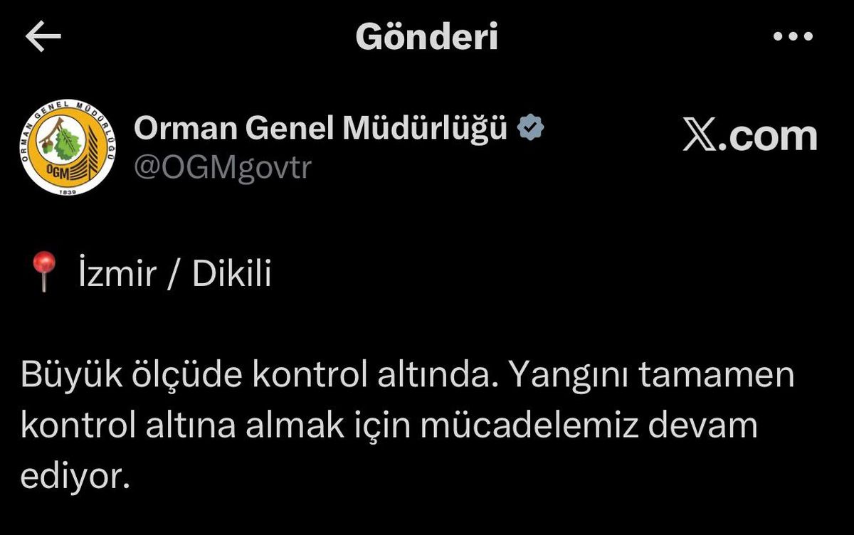 Dikili\'deki Yangın Kontrol Altında